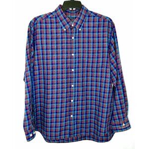 Turtleson Shirt Men’s XXL Blue Plaid Button Up Watermelon Malibu Porter Sport